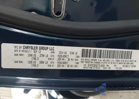 2013 Dodge Journey Sxt z USA, uszkodzony, nr VIN 3C4PDCBG0DT510226